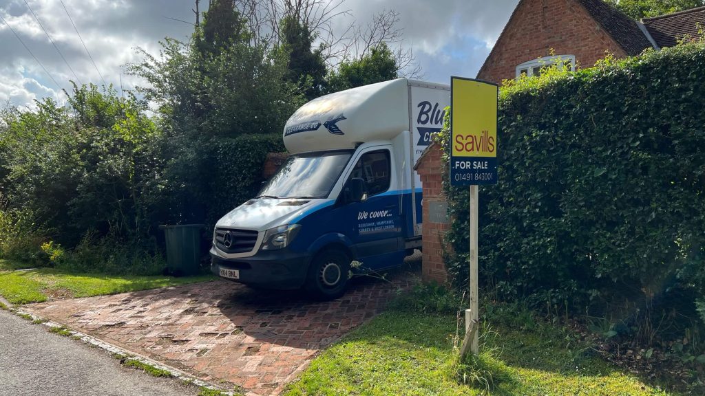 Branded Van at work on a house clearance Ascot