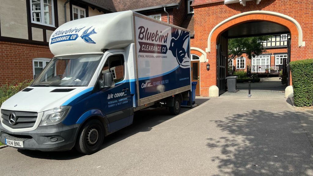 bluebird clearance co branded van on house clearance in woking