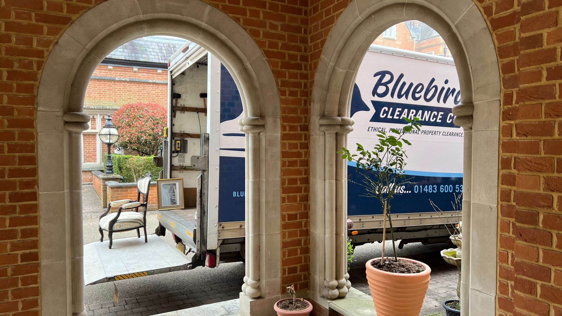 bluebird clearance van disposing of rubbish and furniture