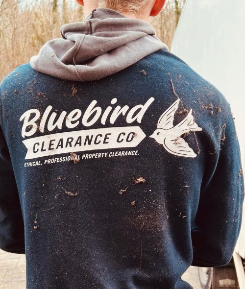 Bluebird staff in workwear on house clearance in Berkshire